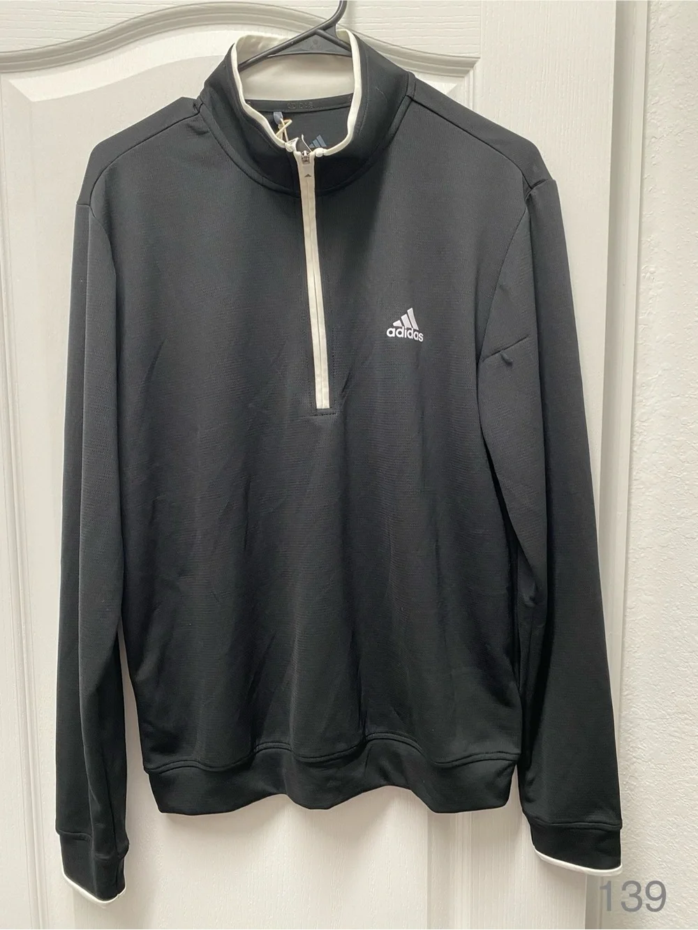 Adidas Men’s Black Quarter-Zip Pullover Sweater